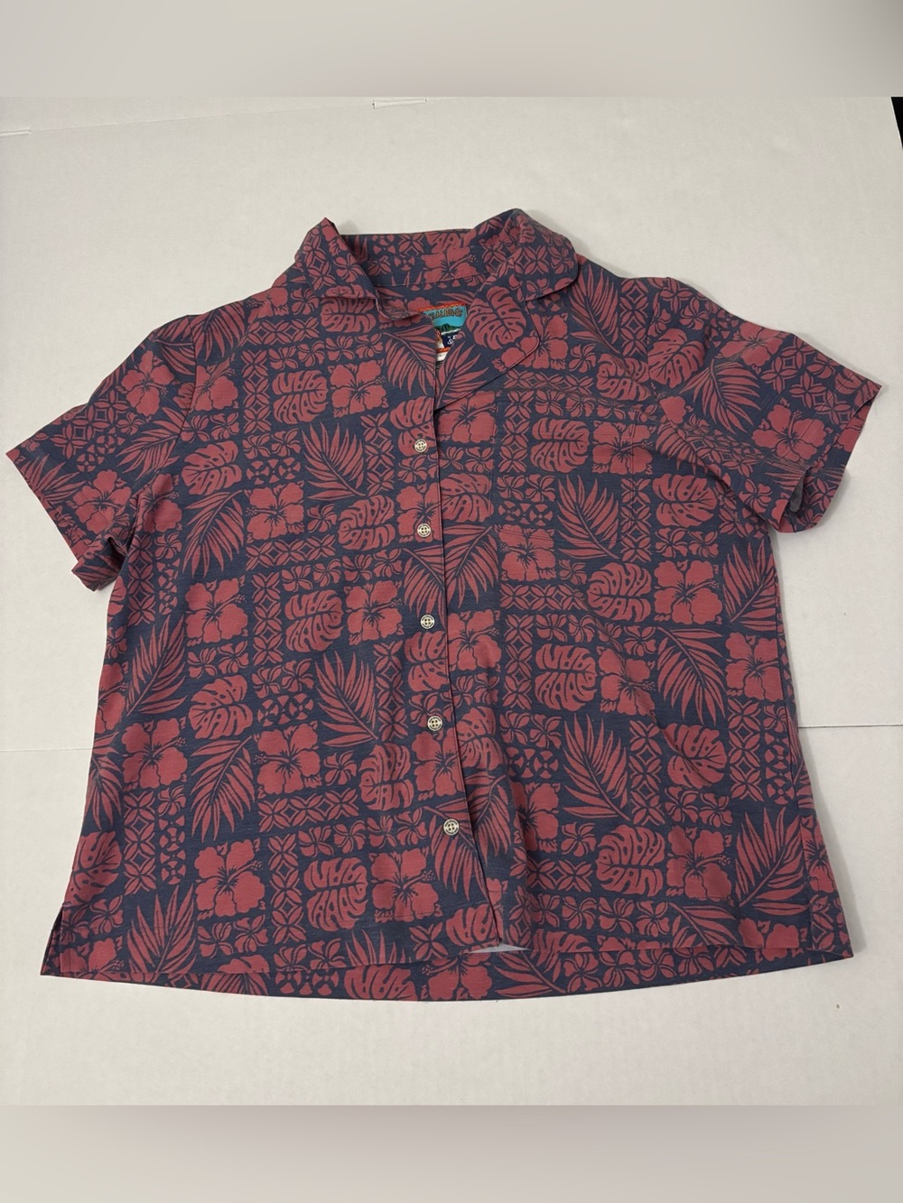 Reyn Spooner Joe Kealoha's Hawaiian Camp Shirt Women's Floral Button Up Size L